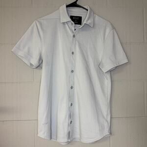 BYLT Basics Vista Short Sleeve Button Down Polo in Light-Grey Men’s Size Small